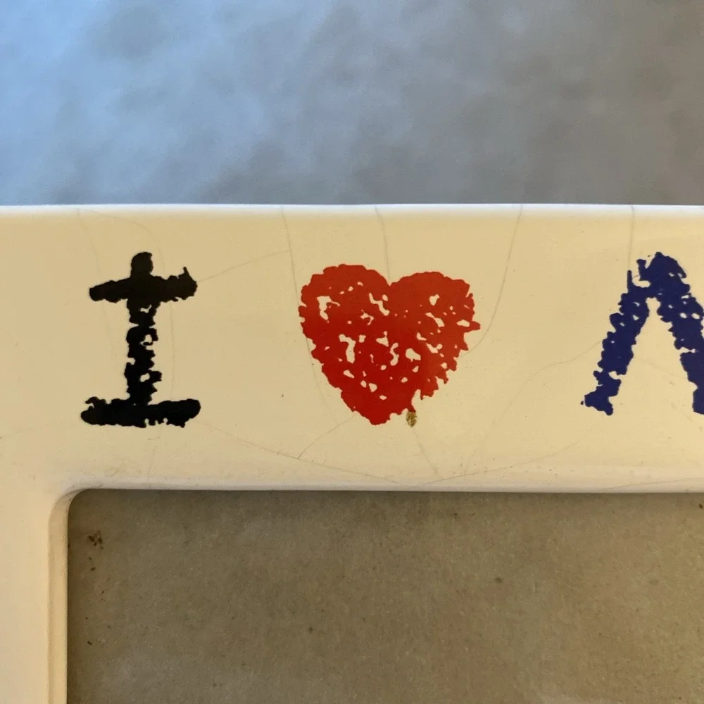 VINTAGE CERAMIC COLORFUL I LOVE MY GRANDPA 5x7 PICTURE FRAME